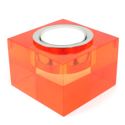 Block Cube Tea Light Holder - Paprika