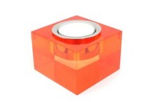 Svícen na čajovou svíčku oranžový Block Design